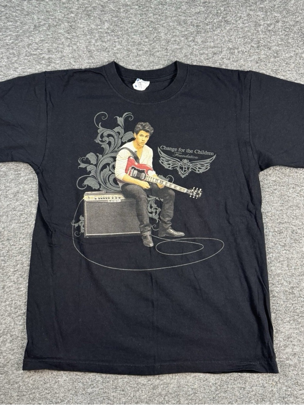 Change for the Children - Nick Jonas Guitar Print Tee - 2007 Tour